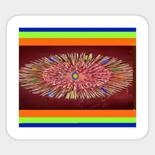 Exotic Fireworks Pattern on White Background Sticker